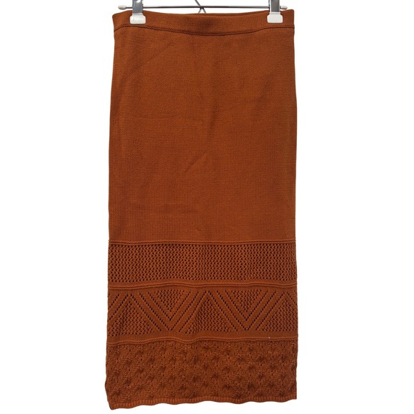 House of Harlow 1960 Dresses & Skirts - House of Harlow 1960 Rust Orange Pointelle Crochet Knit Maxi Skirt‎ Size M